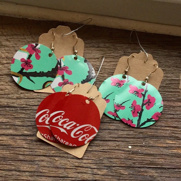 Artisan Made Jewelry - Bundle of 3 Funky Soda can earrings